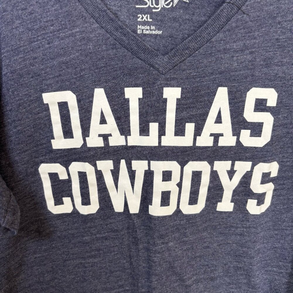 Dallas Cowboys Her Style NFL Football t-shirt V-Neck Adult Women's size 2XL - Picture 4 of 4